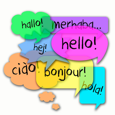 talk bubbles with "hello" written in many languages