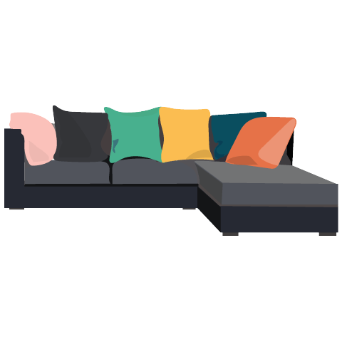 couch with pillows