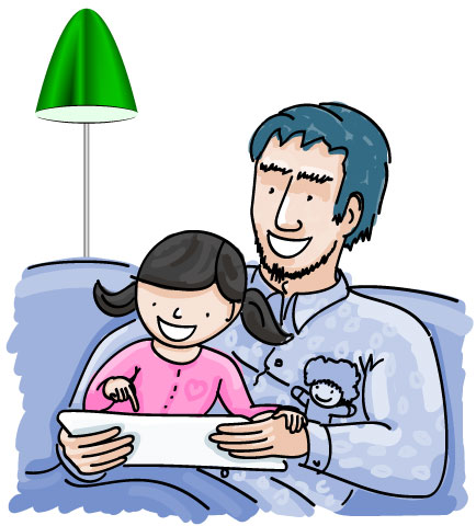 drawing of father with child
