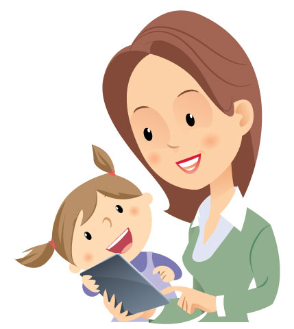 drawing of mom and child